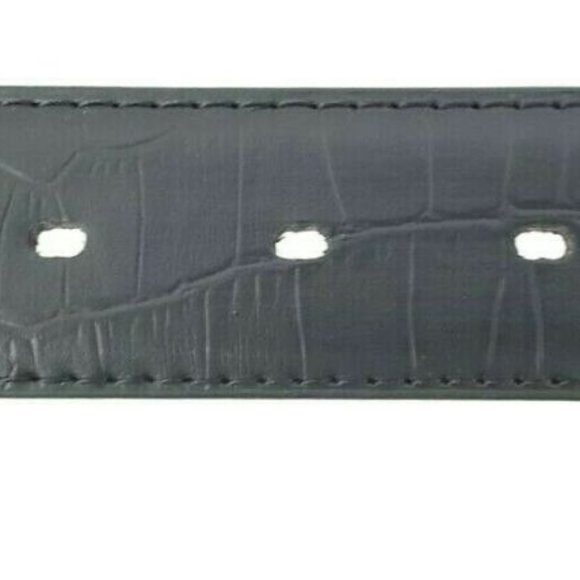 Men's Leather 1.25" Non Reversible Belt Black Croc - Picture 2 of 9